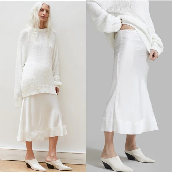 The Frankie Shop Dresses & Skirts - The Frankie Shop Vosgi Silky Slip Midi Skirt White Size Small